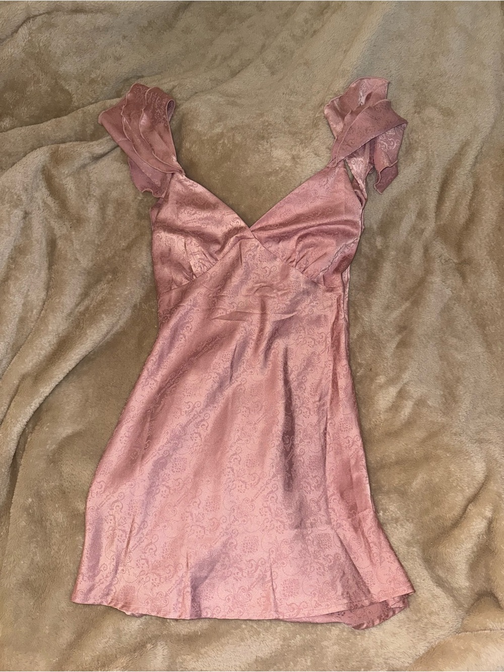 MORE TO COME mini dress in dusty pink